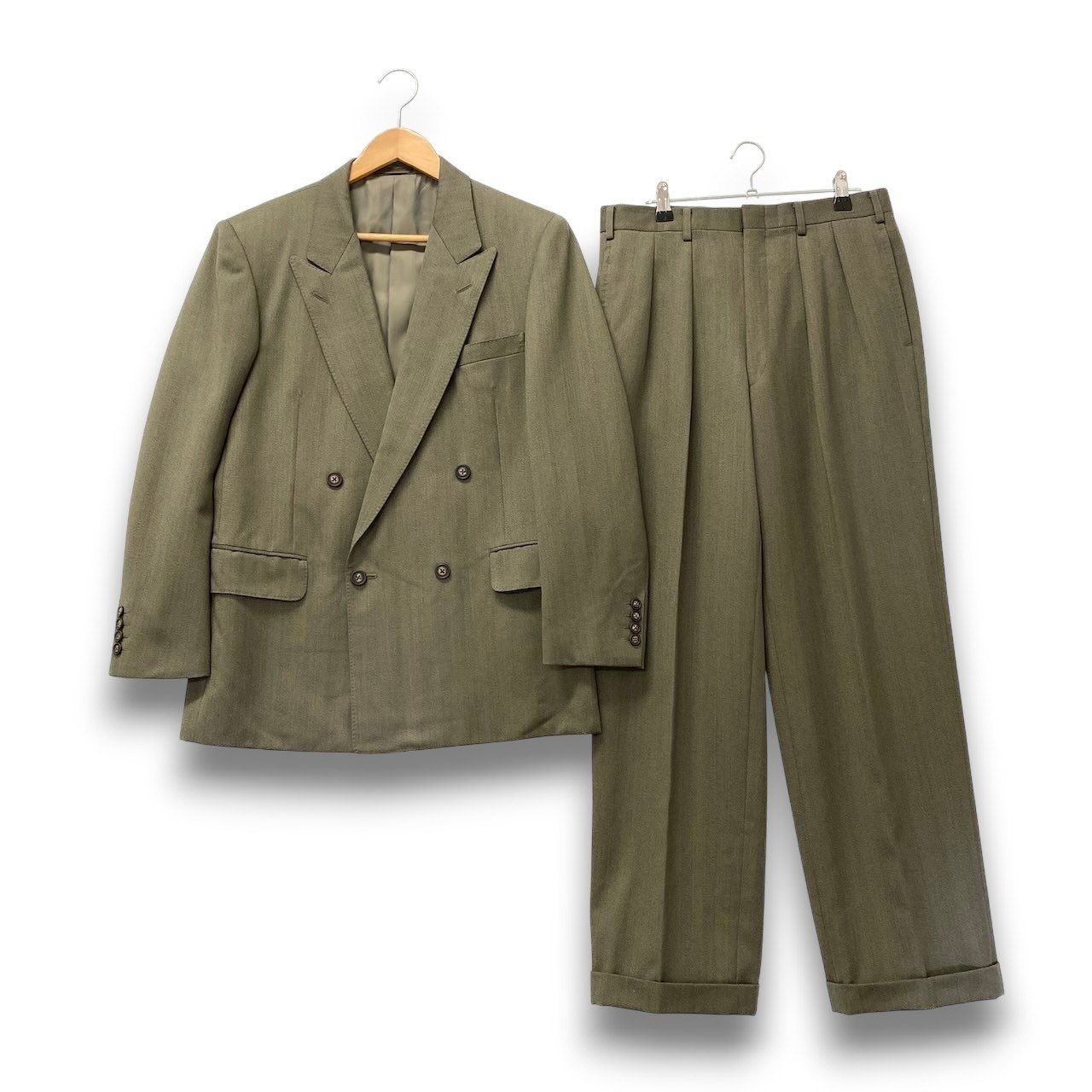 42c26 Burberrys バーバリーズ セットアップスーツ ウールジャケット 厚手 フォーマル ダブルブレスト メンズ 男性用 WF422-040-77 92-80-170A5 グレー系o07t 42c26 Burberrys バーバリーズ セットアップスーツ ウールジャケット