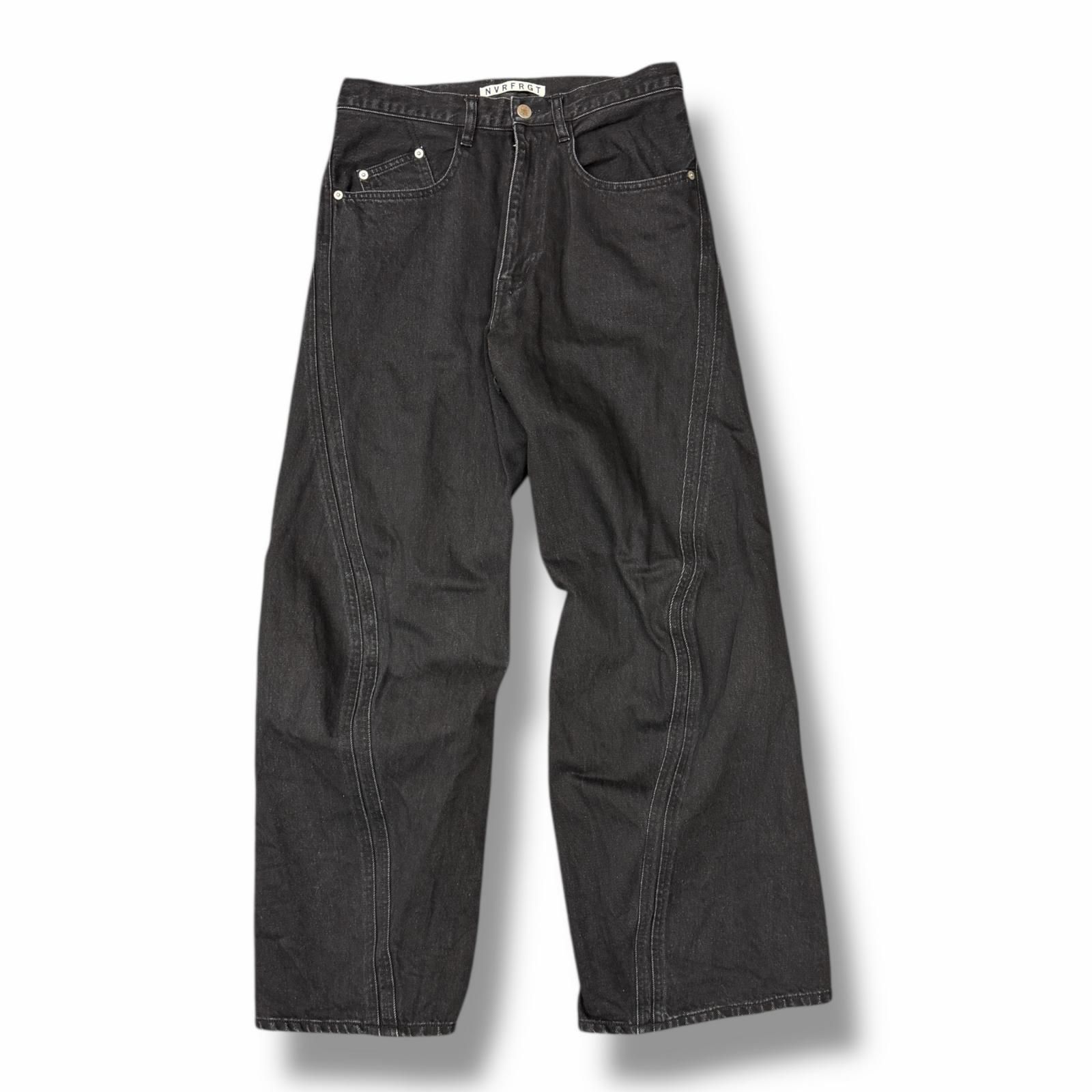 参考上代35200円 NVRFRGT 3D TWISTED WIDE LEG JEANS ツイストワイド