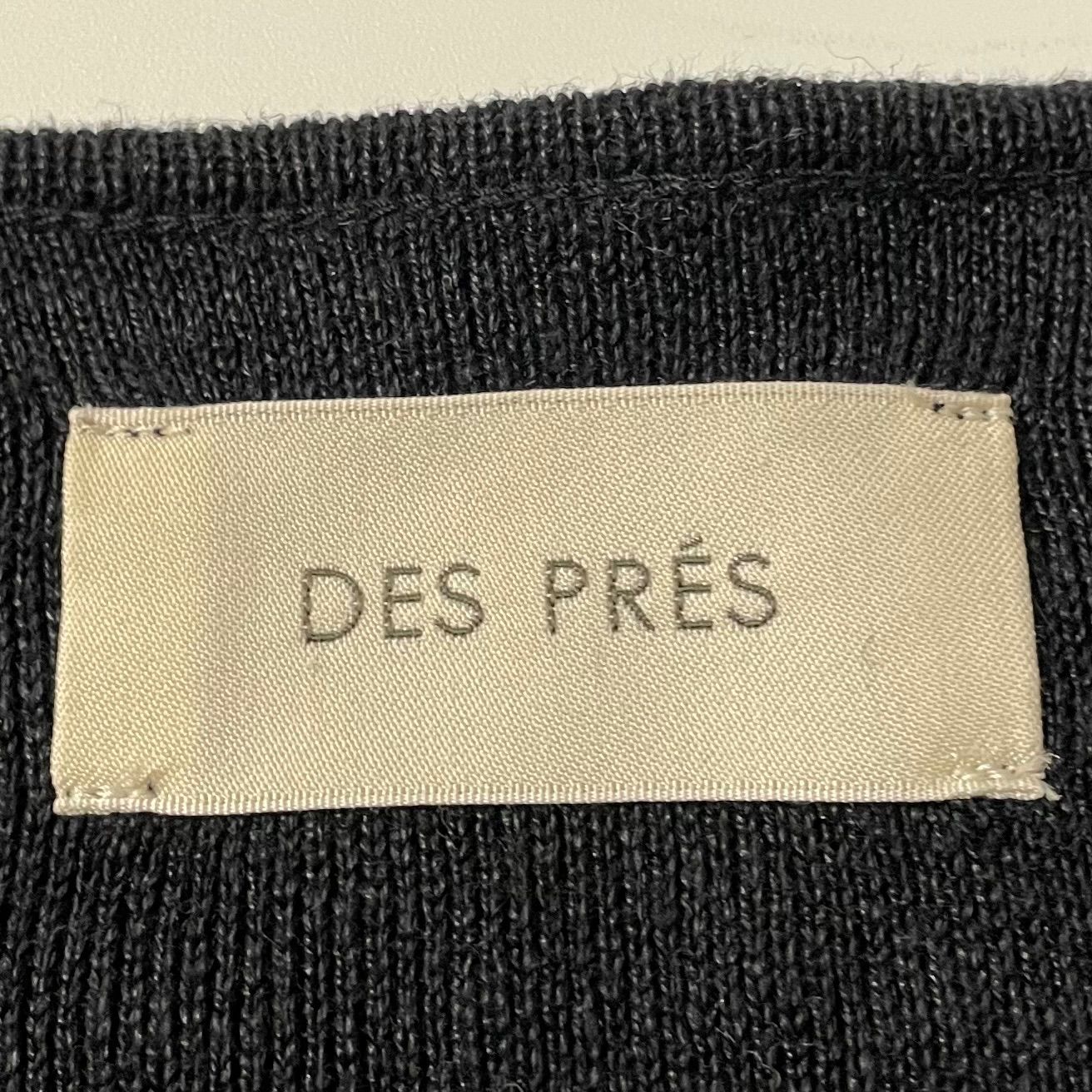 DES PRES デプレ ファブリックコンビ Vカラージャケット ノーカラー