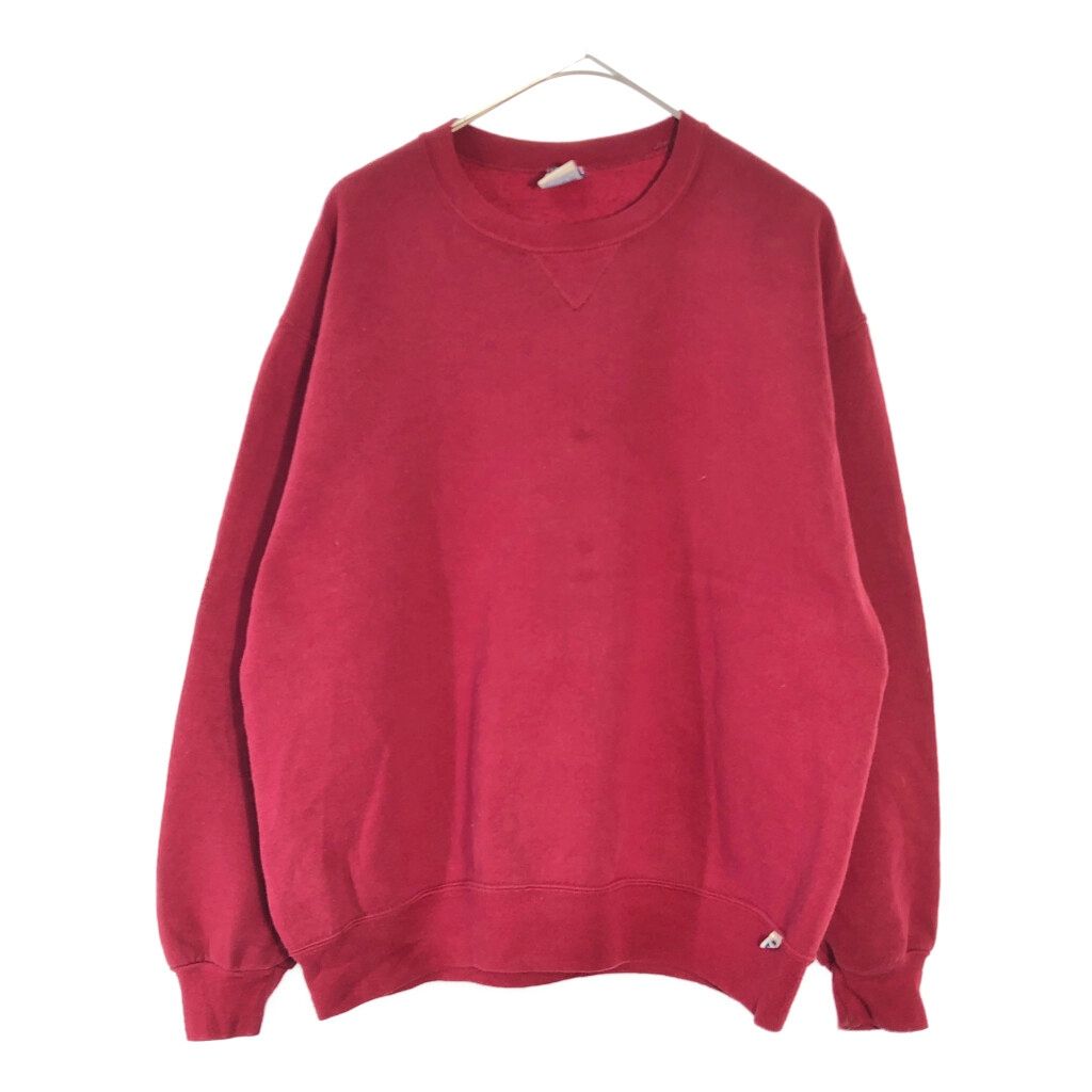 90年代 USA製 RUSSELL ATHLETIC ラッセル 無地スウェット レッド(メンズ XL)中古 古着 X6334 90年代 USA製 RUSSELL ATHLETIC ラッセル 無地スウェット レッド