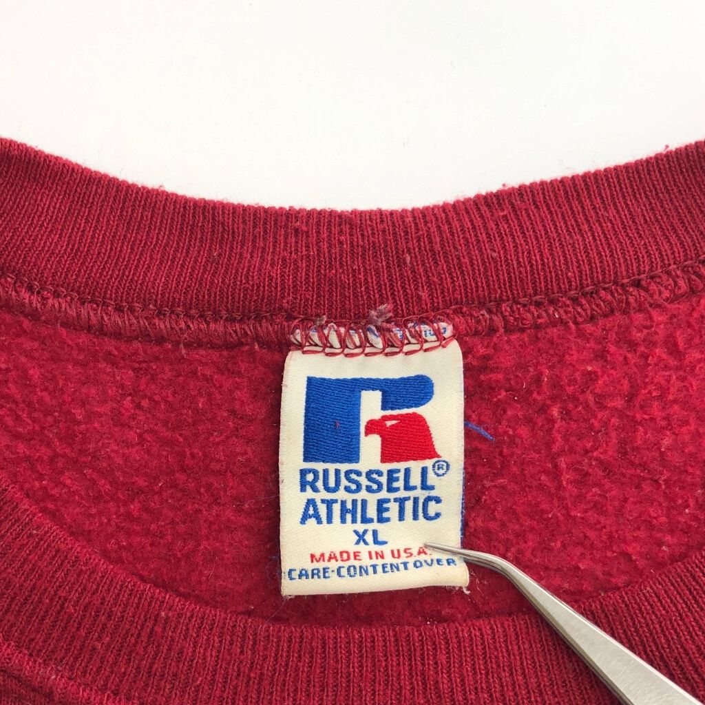 90年代 USA製 RUSSELL ATHLETIC ラッセル 無地スウェット レッド