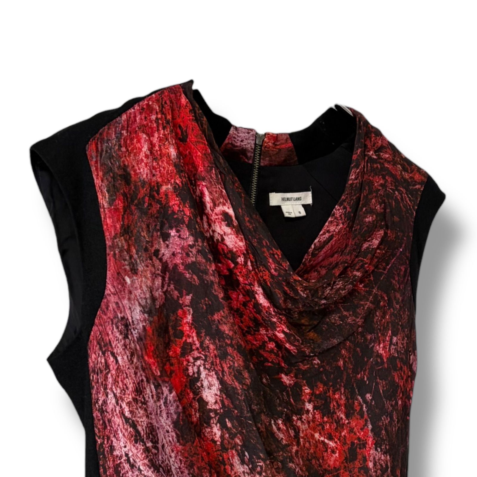 HELMUT LANG ヘルムートラング ブラック レッド シルク混 HELMUT LANG ヘルムートラング ブラック レッド シルク混