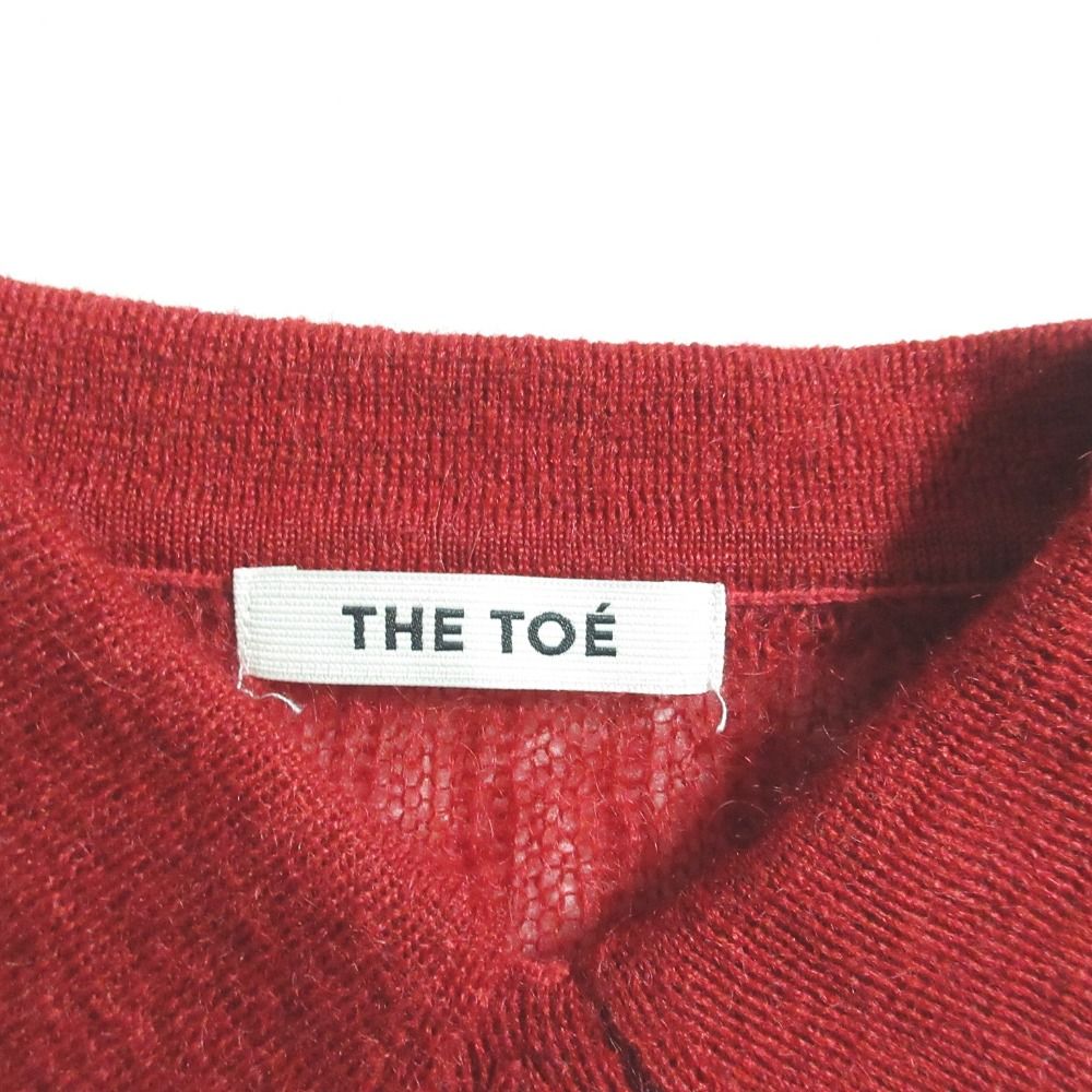 美品 THE TOE ザトゥー TATE MODERN KNIT モヘヤ ニットシャツ ブラウス TT24511083 S レッド レディース 古着 中古 USED 美品 THE TOE ザトゥー TATE MODERN KNIT モヘヤ ニットシャツ
