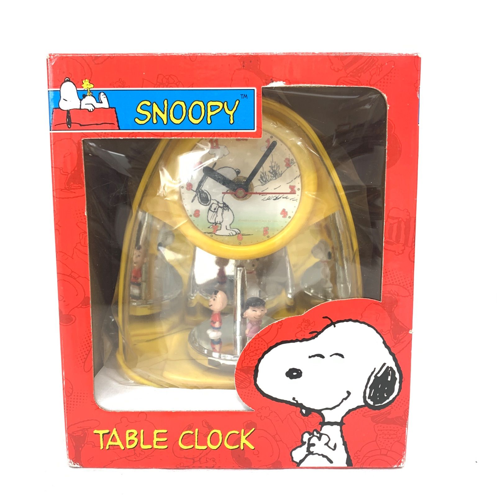 未開封品】スヌーピー SNOOPY テーブルクロック 置き時計 からくり時計