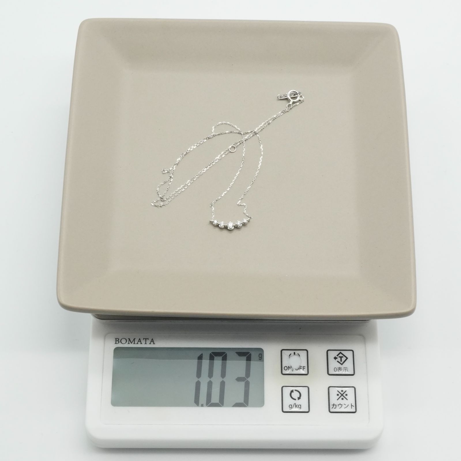 カナル4℃ ネックレス ブラウンダイヤ ダイヤモンド カーブライン K18YG 