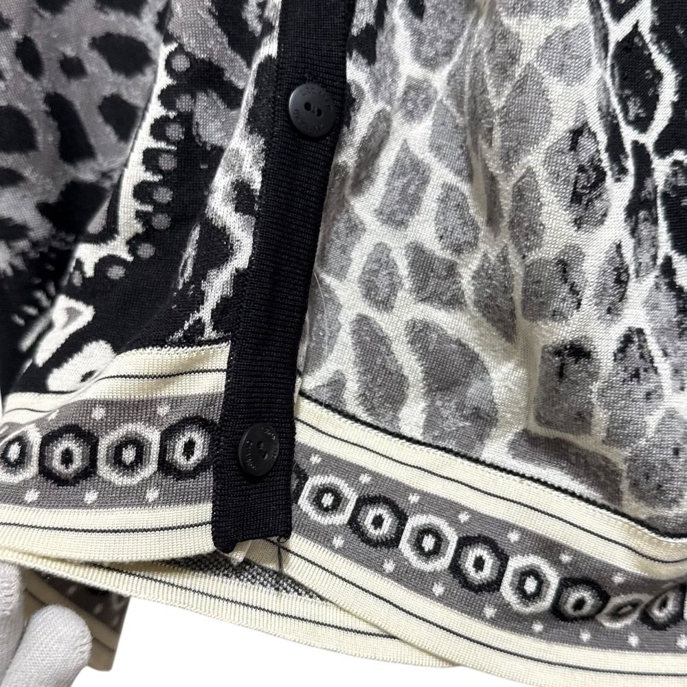 美品 LEONARD FASHION レオナールファッション シルク100％ ラインストーン ニット カーディガン サイズ40 ブラック レディース 古着 中古 USED 美品 LEONARD FASHION レオナールファッション シルク100％ ライン