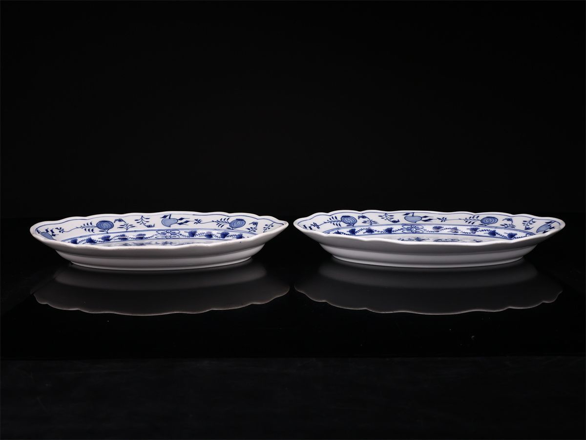 MEISSEN 【マイセン】 オールド ブルーオニオン 楕円 プレート 大皿 2