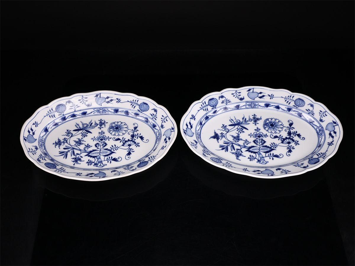 オールドマイセン　大皿 MEISSEN 【マイセン】 オールド ブルーオニオン 楕円 プレート 大皿 2