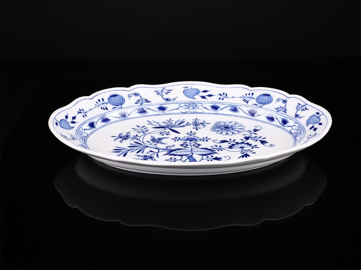 MEISSEN 【マイセン】 オールド ブルーオニオン 楕円 プレート 大皿 幅