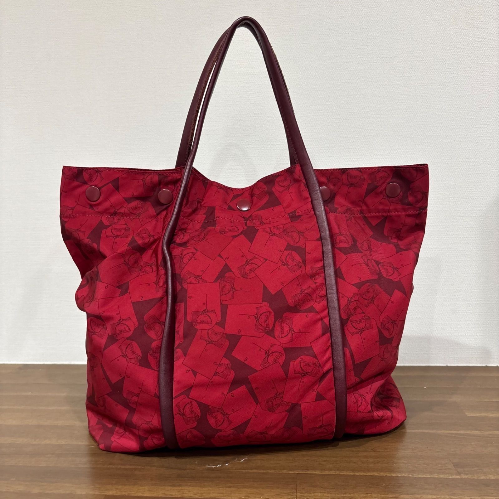 レディース 2way トートバッグ LACOSTE ラコステ 総柄プリント 