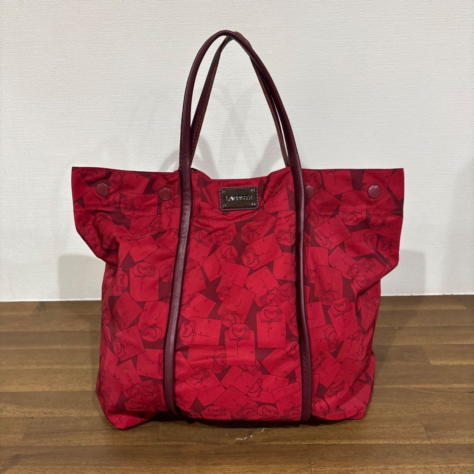 レディース 2way トートバッグ LACOSTE ラコステ 総柄プリント 