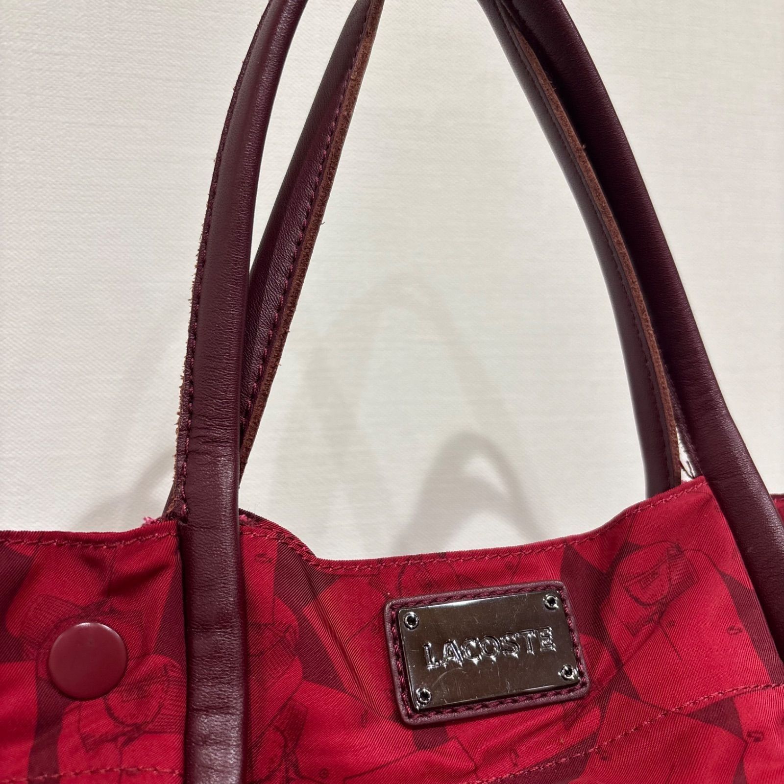 レディース 2way トートバッグ LACOSTE ラコステ 総柄プリント 