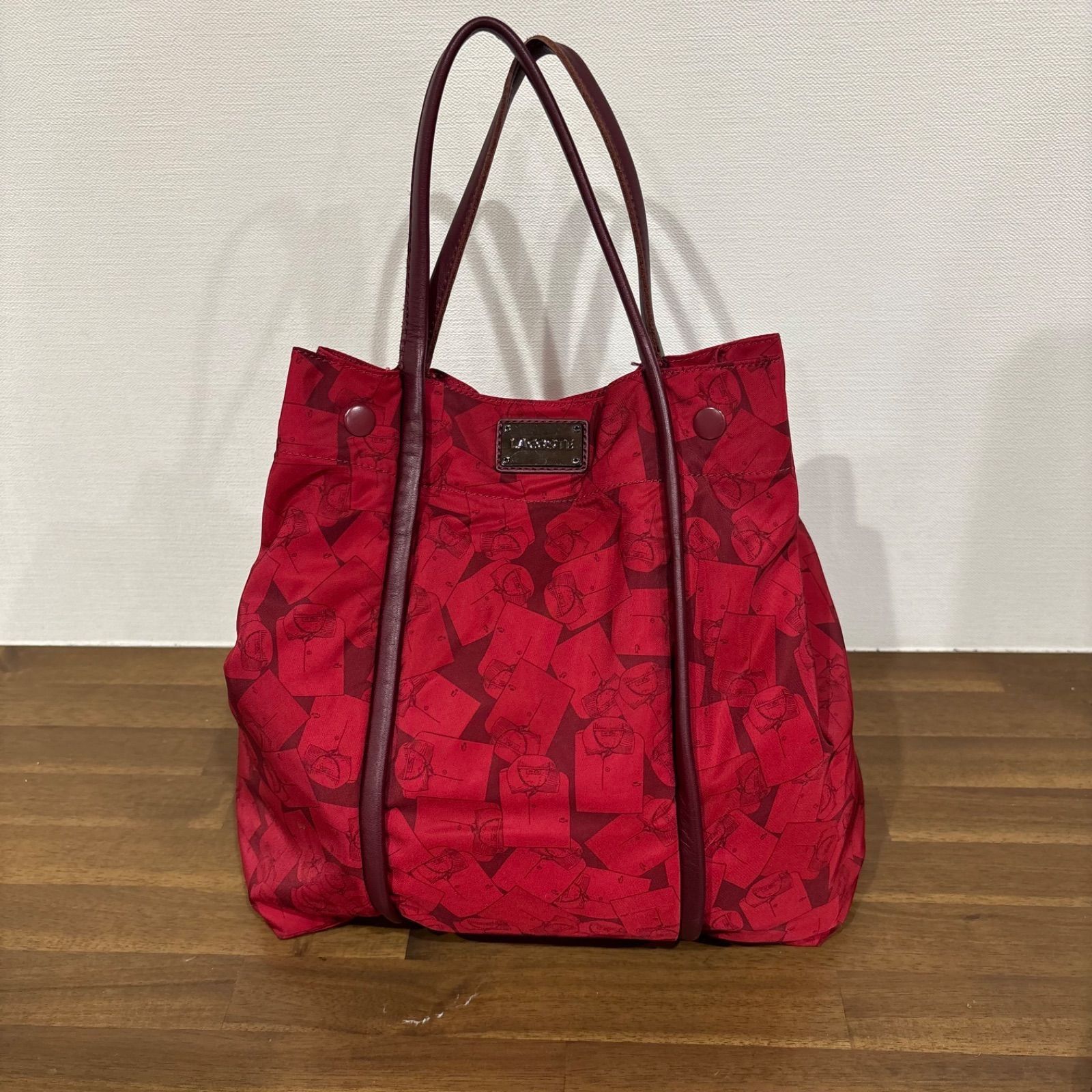 レディース 2way トートバッグ LACOSTE ラコステ 総柄プリント 