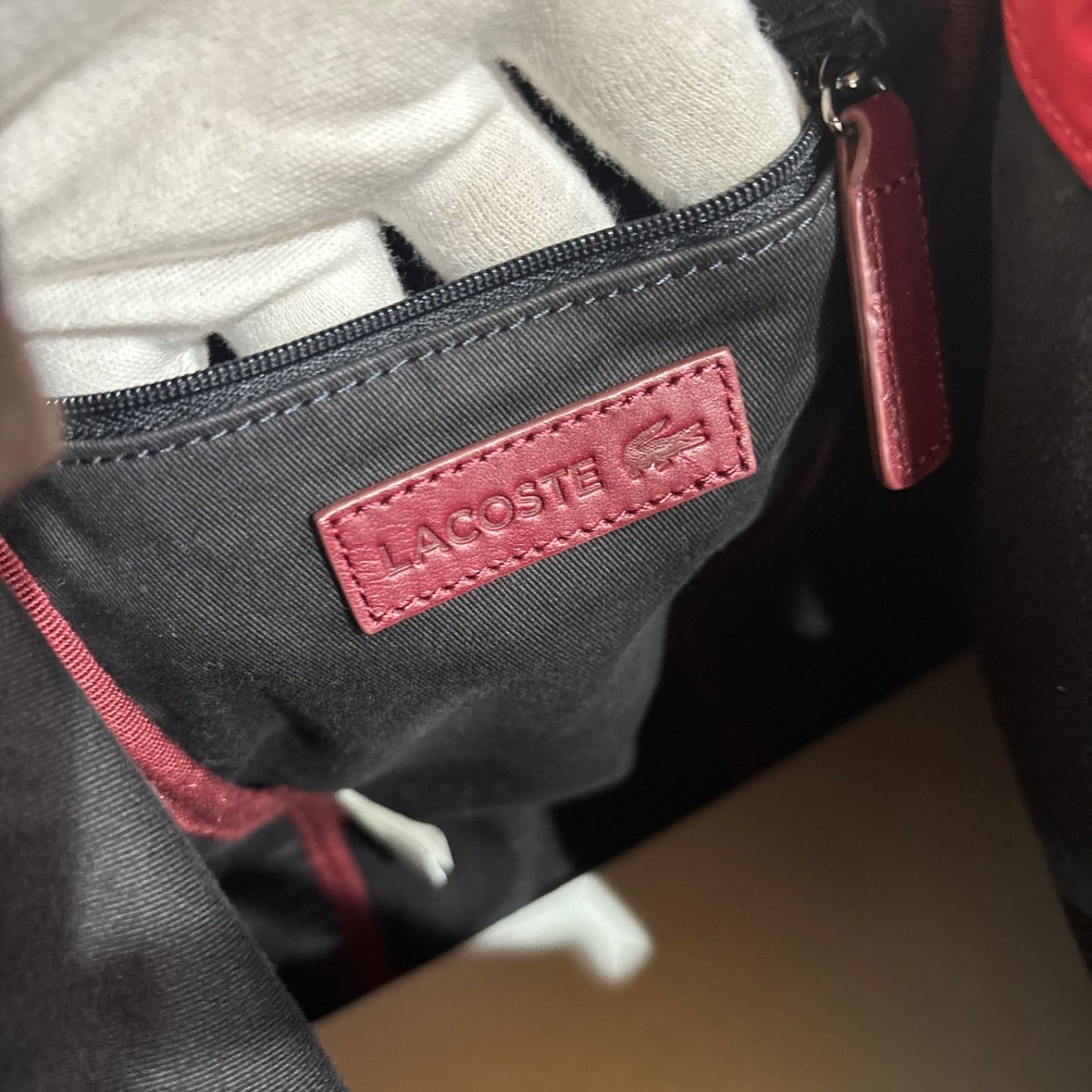 レディース 2way トートバッグ LACOSTE ラコステ 総柄プリント 
