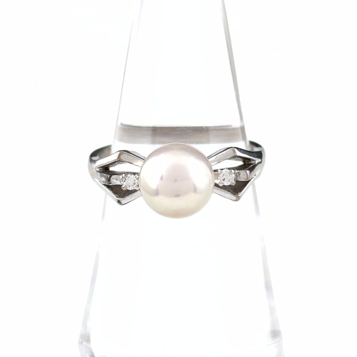 ミキモト MIKIMOTO パール デザインリング WG ホワイトゴールド 指輪 