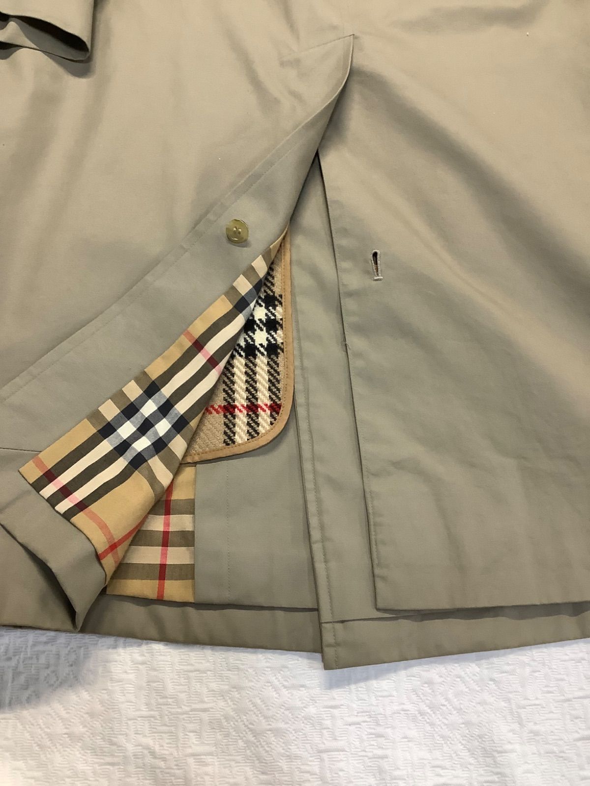 メンズ Burberrys バーバリー ステンカラーコート 薄いカーキ 90／165