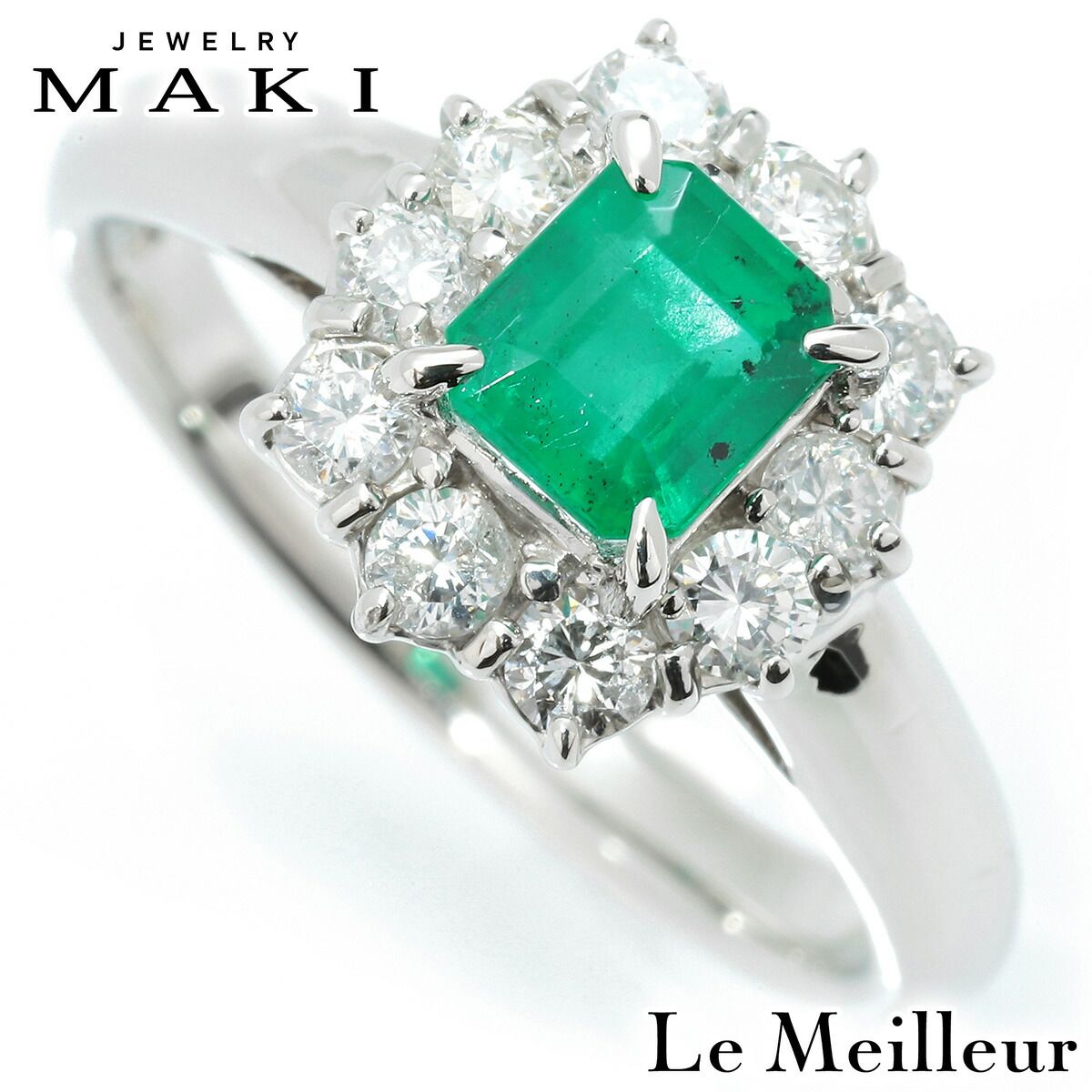 新品仕上済】 ジュエリーマキ エメラルド 0.71ct ダイヤモンド 0.46ct 
