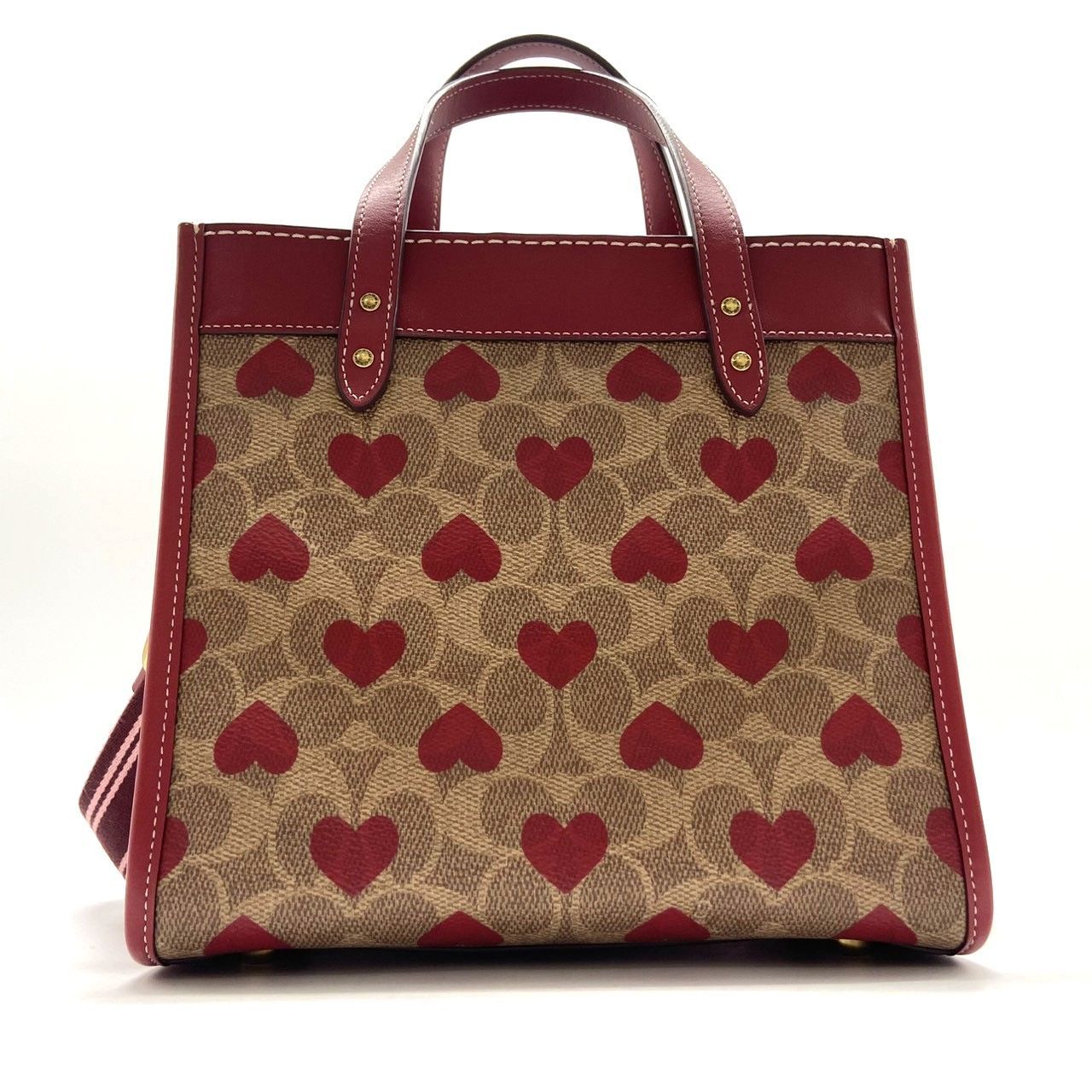 ☆COACH コーチ フィールドトート22 CF127 シグネチャー ハート柄 2way 