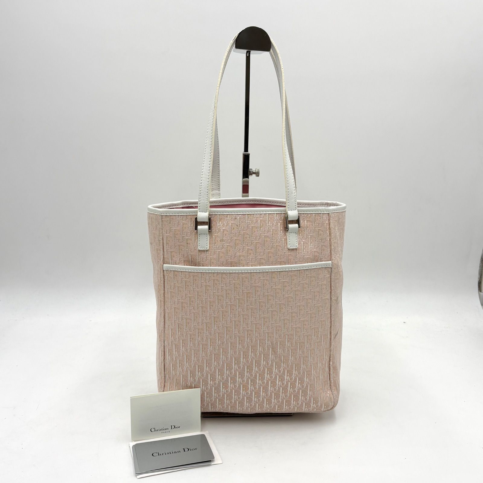 Cristian Dior カナージュ　オールレザー　トロッター 極美品◎Christian Dior クリスチャンディオール トロッター柄 トート