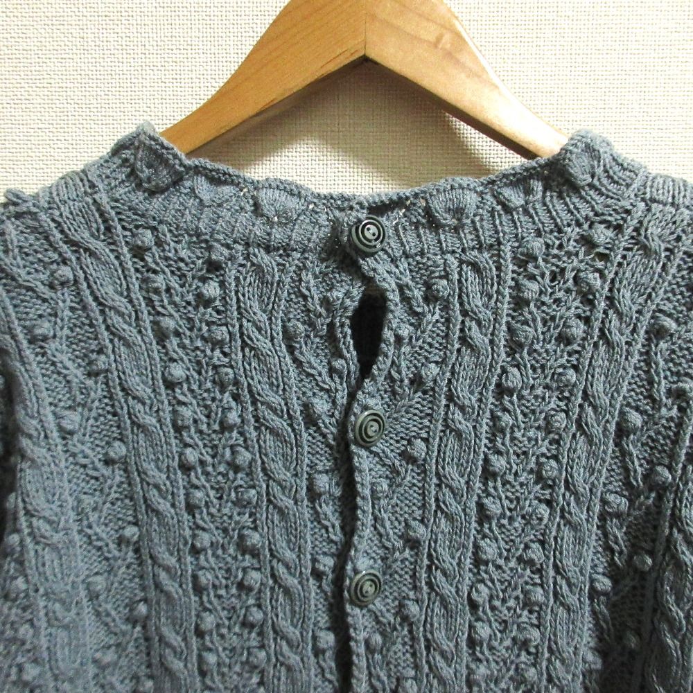 良品 KANEKO ISAO カネコイサオ 柄編みニット セーター ブルー レディース 古着 中古 USED 良品 KANEKO ISAO カネコイサオ 柄編みニット セーター ブルー