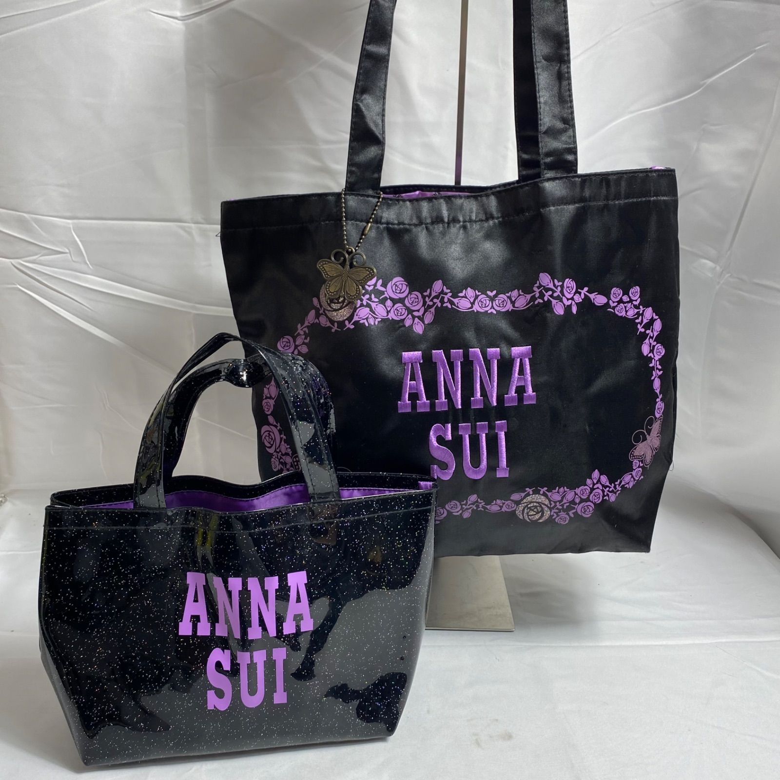 アナスイ ANNA SUI トートバッグセット レトロ 2個 エナメル 蝶 