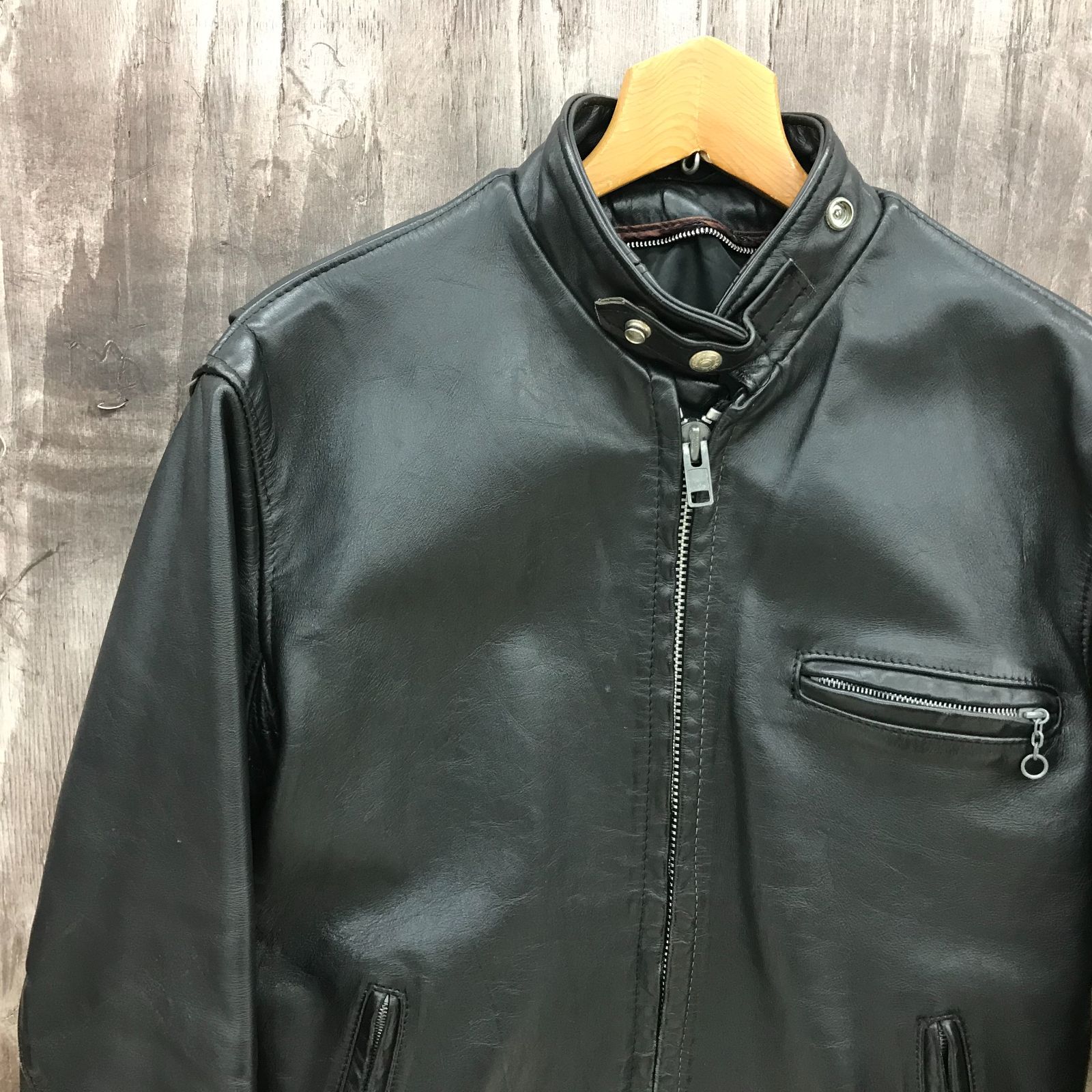 美品　schott ショット　シングルライダースジャケット　レザー38 ライナー schott ショット バイカー レザー ライナー欠損 シングル