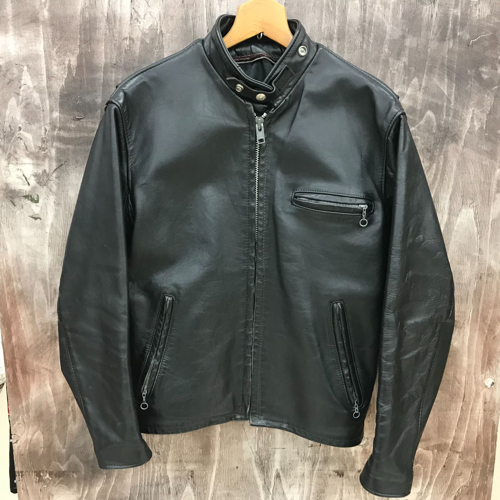 美品✨schott ショット 38サイズ M レザージャケット ライナー 黒 schott ショット バイカー レザー ライナー欠損 シングル