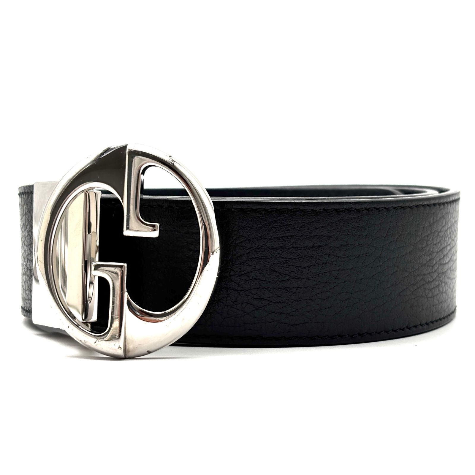 未使用に近い GUCCI グッチ インターロッキングG ベルト レザー 本革