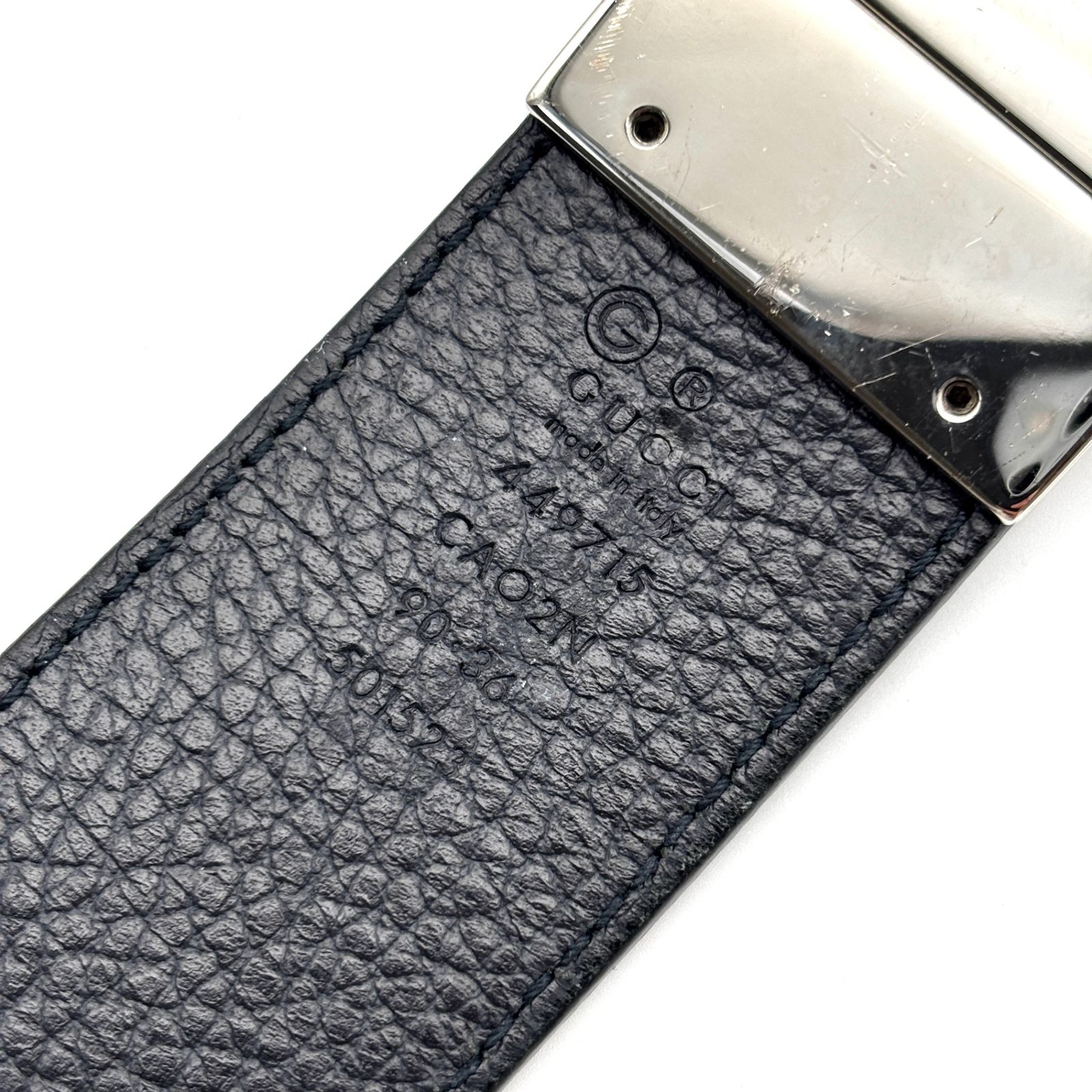 未使用に近い GUCCI グッチ インターロッキングG ベルト レザー 本革