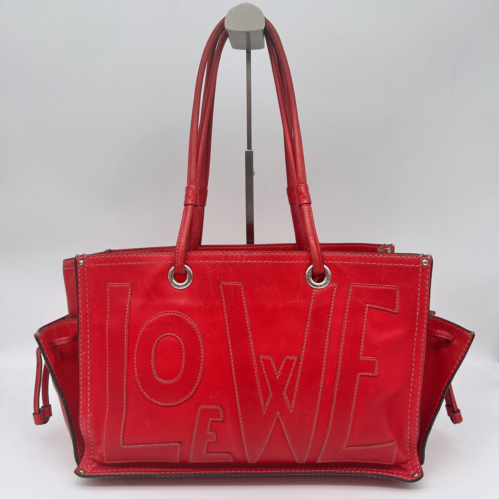 LOEWE ( ロエベ ) ロゴ レザー トートバッグ レッド WS20054 LOEWE ( ロエベ ) ロゴ レザー トートバッグ レッド WS20054
