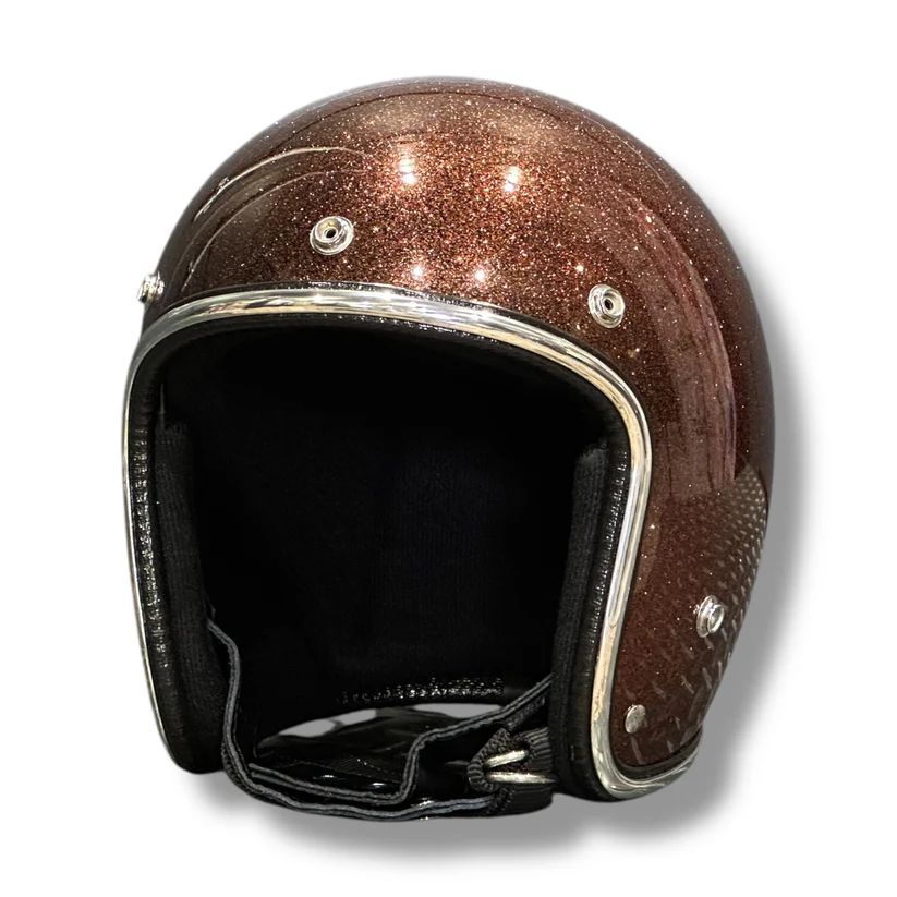 NOBUDZ グリッターヘルメット茶色 GLITTER 3/4 HELMET BROWN 茶色 ブラウン グリッターヘルメット NOBUDZ
