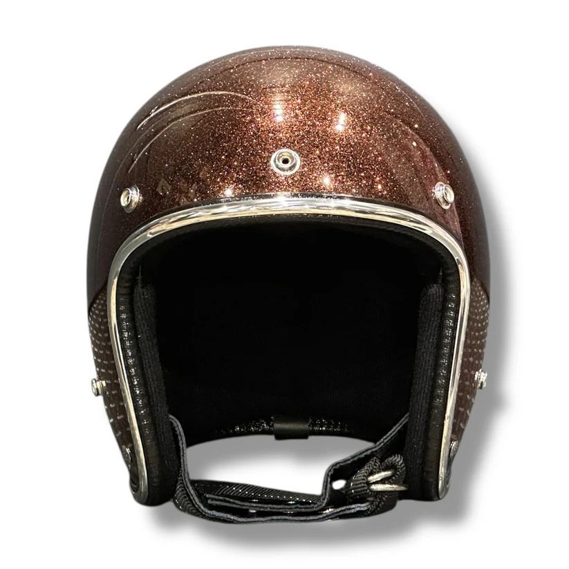 GLITTER 3/4 HELMET BROWN 茶色 ブラウン グリッターヘルメット NOBUDZ