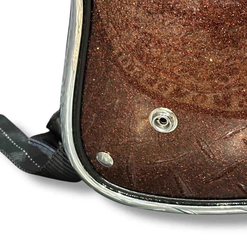 NOBUDZ グリッターヘルメット茶色 GLITTER 3/4 HELMET BROWN 茶色 ブラウン グリッターヘルメット NOBUDZ