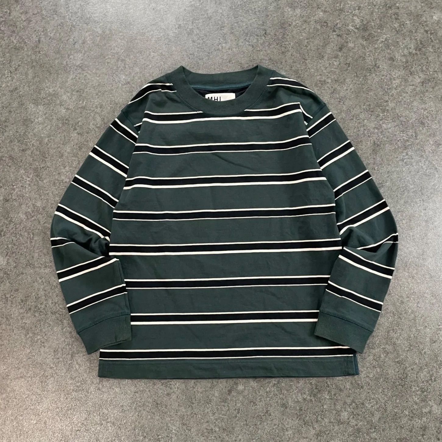 日本製 MHL. MARGARET HOWELL OUTLINE STRIPE JERSEY LS マーガレット 