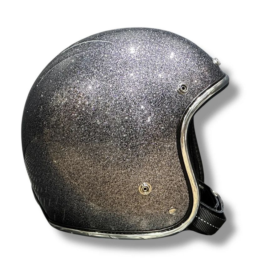 GLITTER 3/4 HELMET GREY B グレイ グリッターヘルメット NOBUDZ ラメ