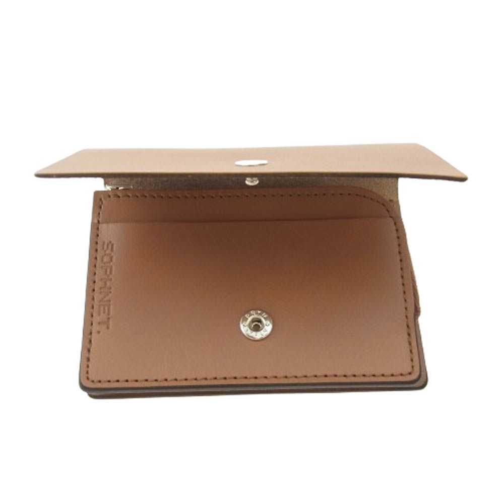 SOPHNET. ソフネット 25SS SOPH-250087 LEATHER SMALL WALLET BEIGE レザー スモール ウオレット 牛革 カウレザー ベージュ ベージュ系【新古品】【未使用】【中古】 SOPHNET. ソフネット 25SS SOPH-250087 LEATHER SMALL WALLET BEIGE