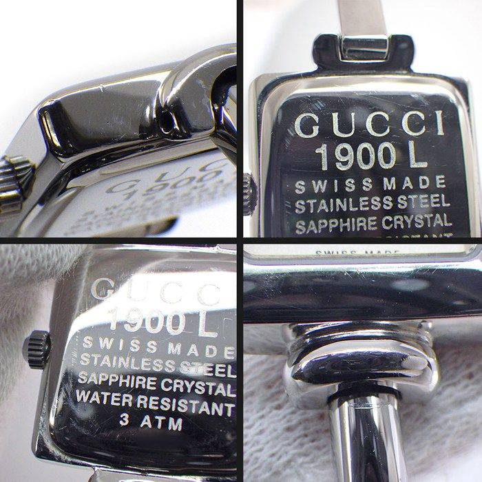 グッチ GUCCI 腕時計 バングルウォッチ 1900L スクエア シルバー文字盤