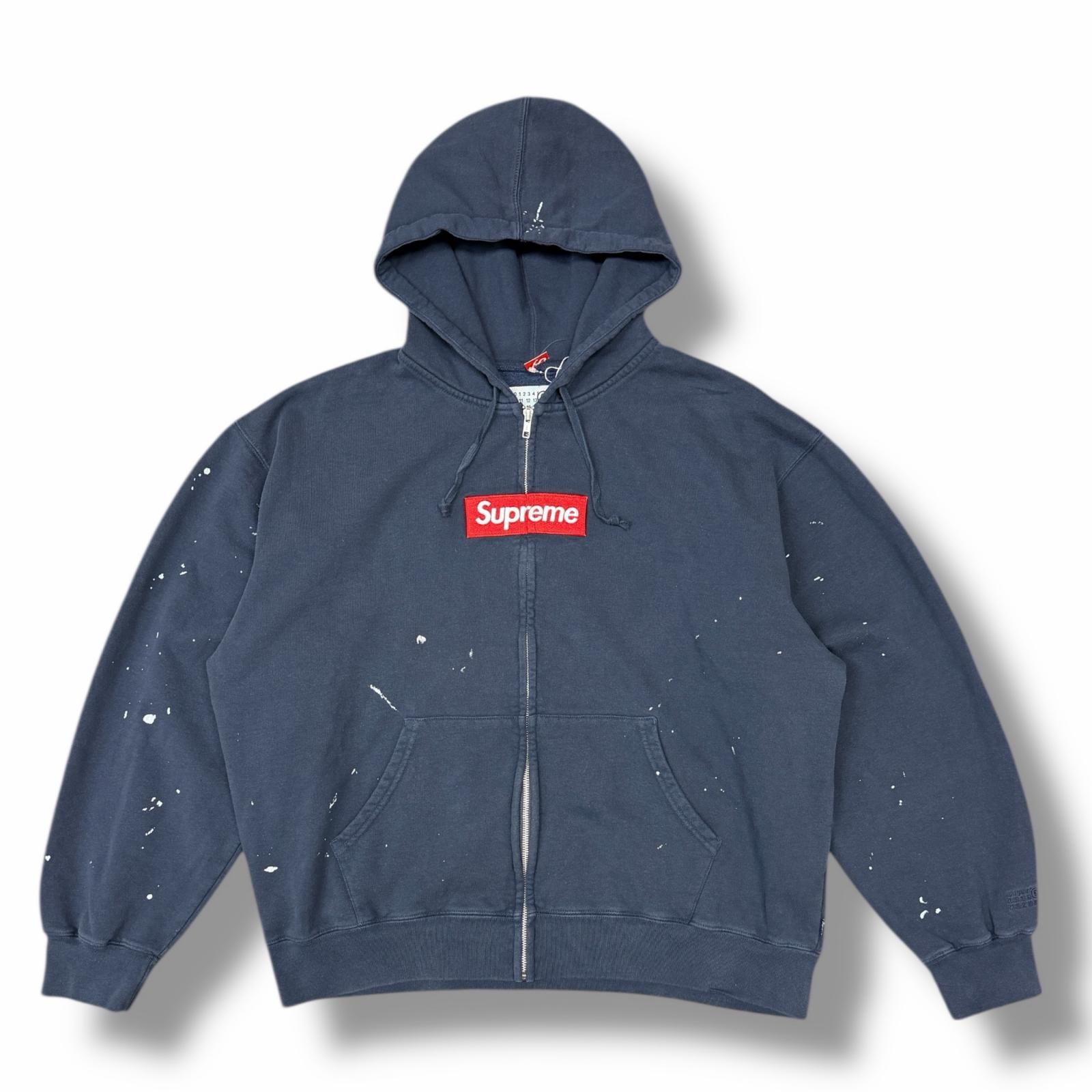 未使用 Supreme × MM6 26SS Box Logo Zip Up Hooded Sweatshirt 