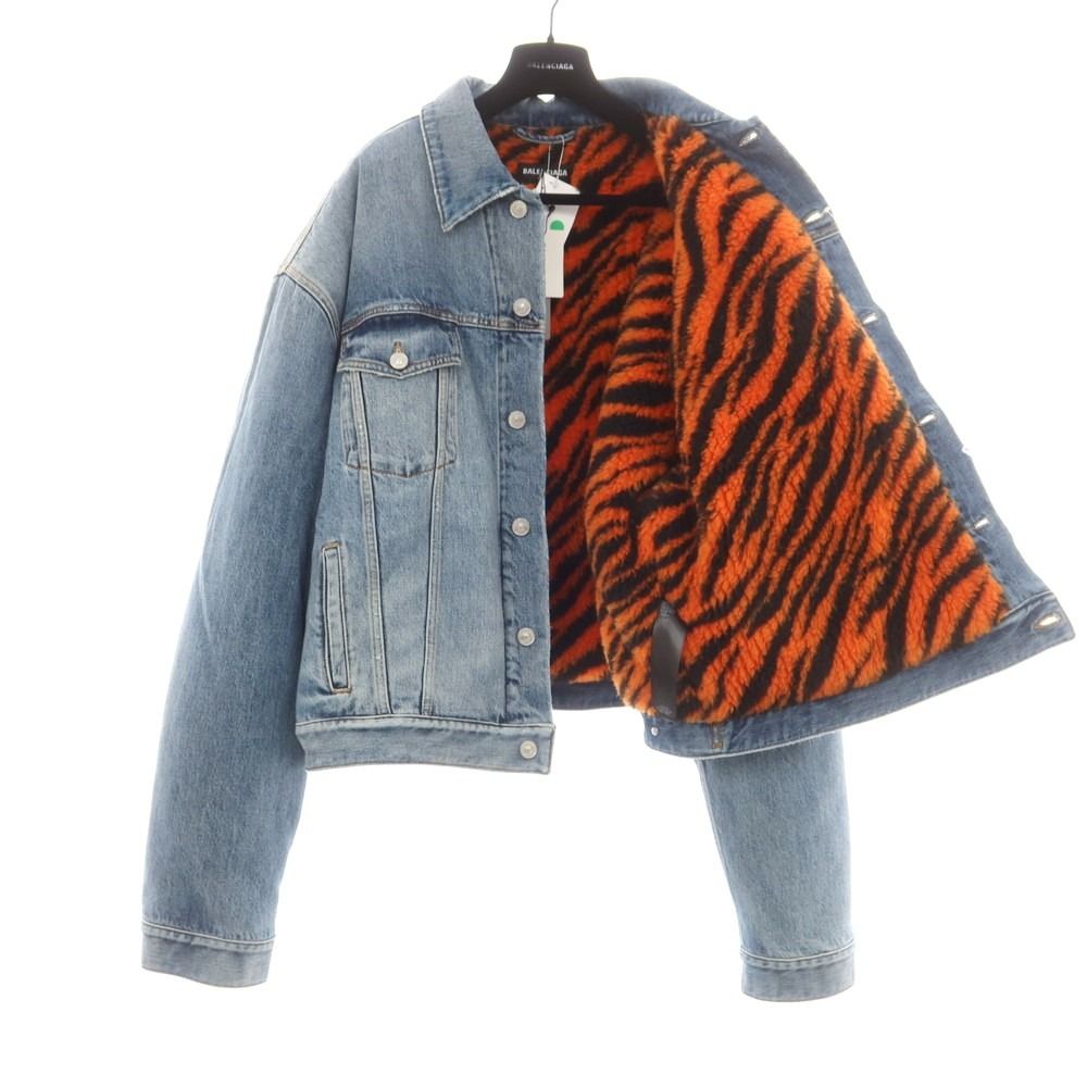 中古】【未使用】バレンシアガ BALENCIAGA 内ボア デニムジャケット 