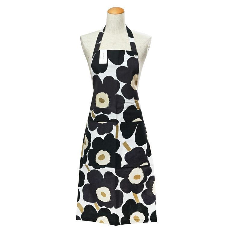 新品 マリメッコ marimekko エプロン ピエ二 ウニッコ ホワイト ダークグレー 75550 075550 819 北欧雑貨 北欧デザイン ネコポス の商品写真