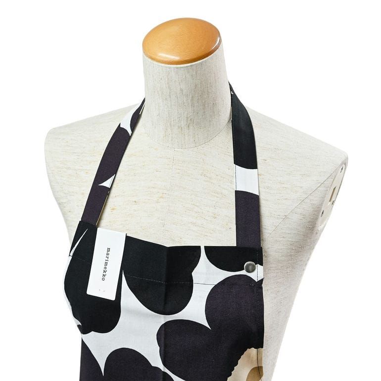 新品 マリメッコ marimekko エプロン ピエ二 ウニッコ ホワイト ダークグレー 75550 075550 819 北欧雑貨 北欧デザイン ネコポス