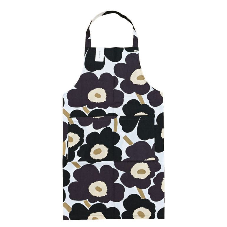 新品 マリメッコ marimekko エプロン ピエ二 ウニッコ ホワイト ダークグレー 75550 075550 819 北欧雑貨 北欧デザイン ネコポス