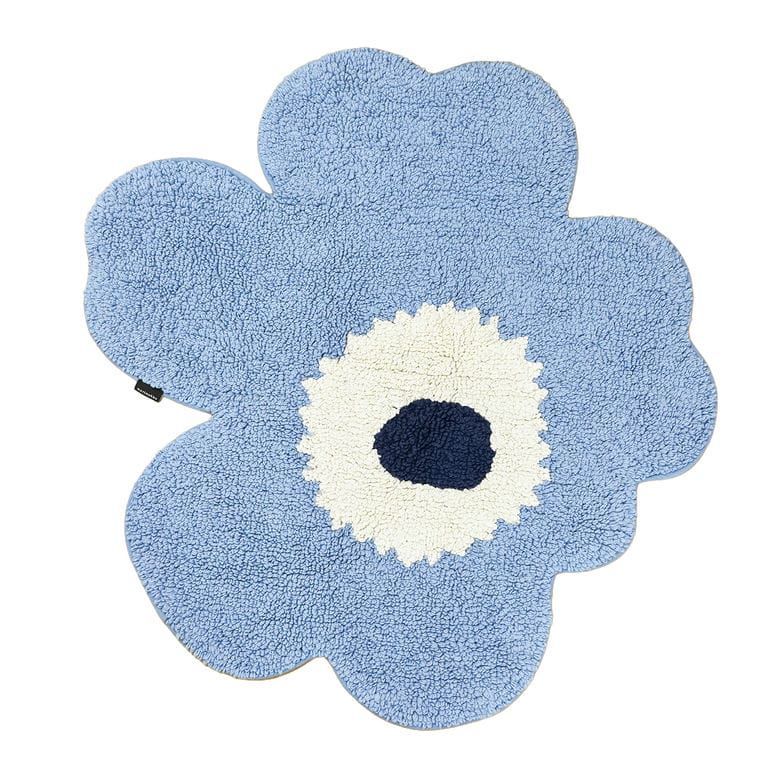 新品 マリメッコ marimekko バスマット 玄関マット ミニラグ 73×74cm ウニッコ ライトブルー オフホワイト 75709 075709 515 北欧雑貨 北欧デザイン インテリア