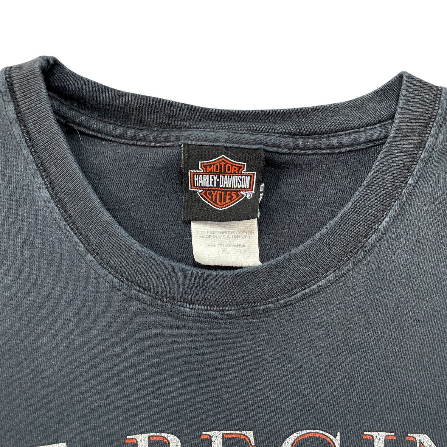 古着 USA製 00S HARLEY-DAVIDSON ハーレーダビッドソン ロゴ クルー