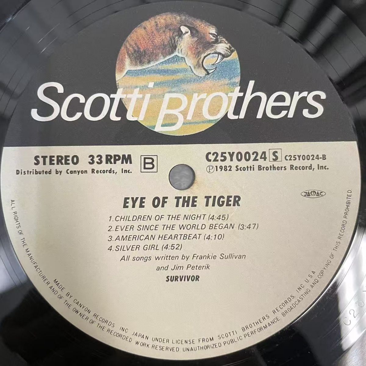 帯付 Rock LP / Survivor (サバイバー) Eye Of The Tiger / Scotti