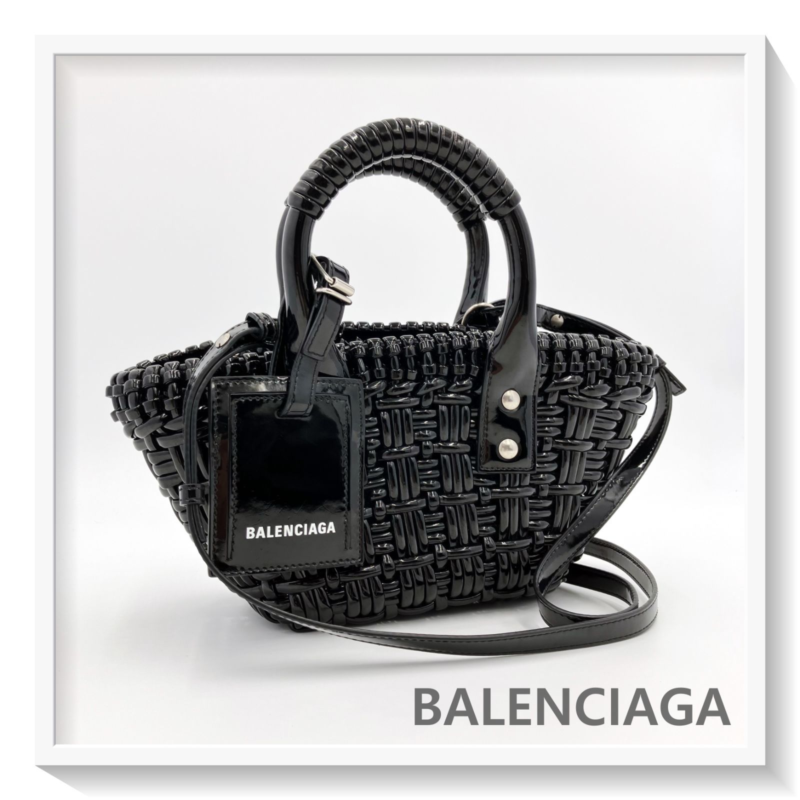 【極美品】バレンシアガ　ハンドバッグ　2way　ビストロ　XXS　パテントレザー 美品 BALENCIAGA バレンシアガ ビストロ2WAY ショルダーバッグ XXS