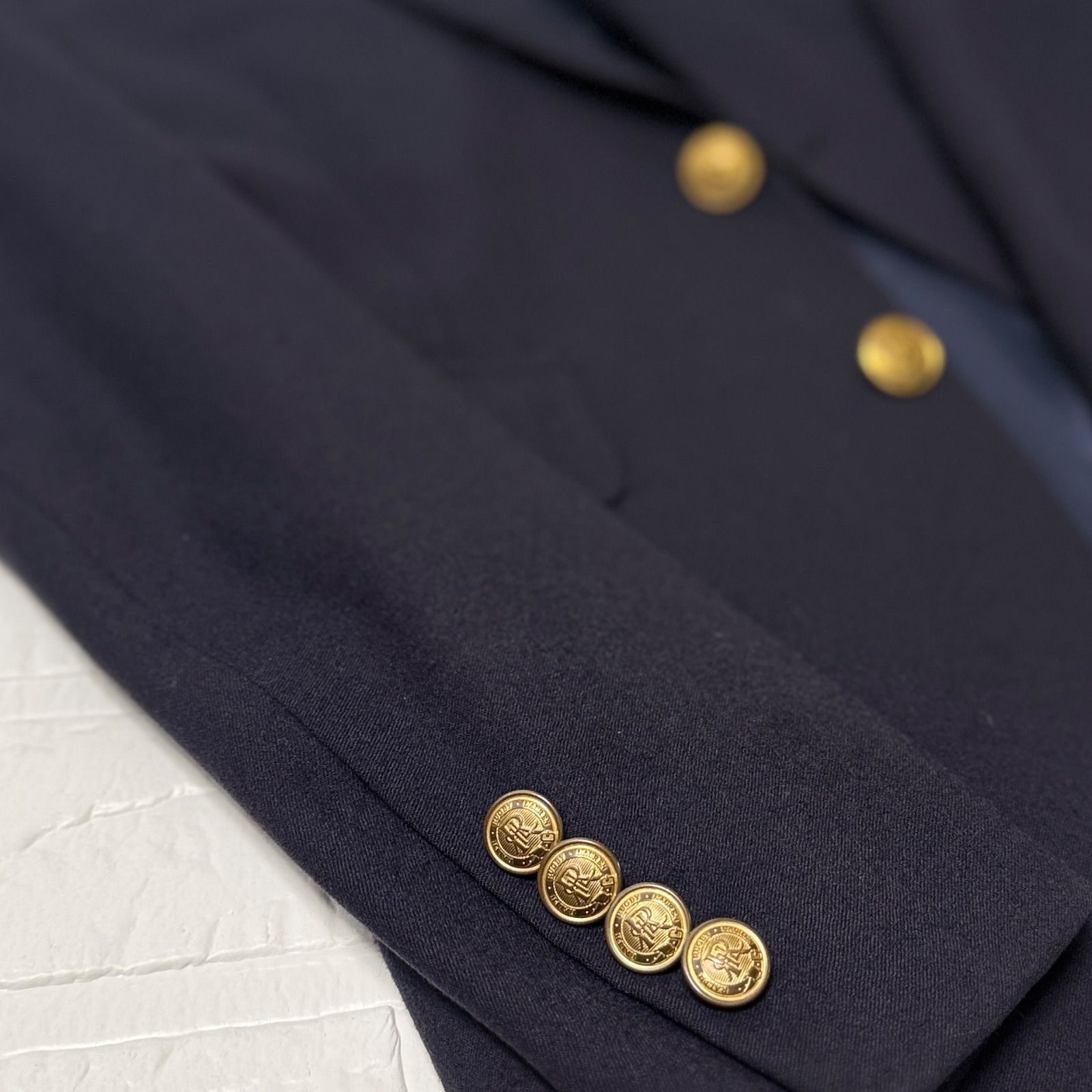 Rugby Ralph Lauren 金釦ブレザー 段返り3B サキソニーウール ネイビー 