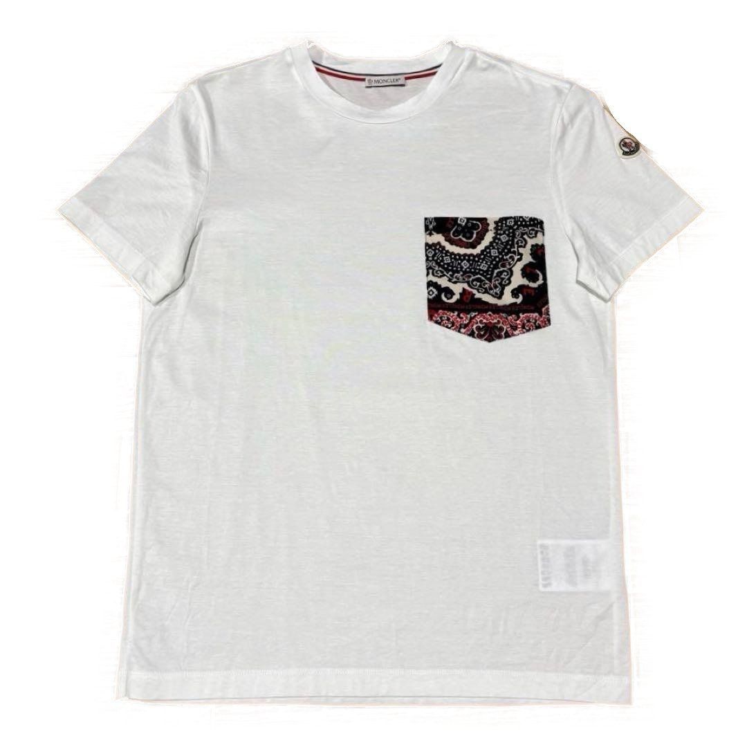 MONCLER ペイズリー ポケット Tシャツ ホワイト モンクレール ペイズリー ポケット ホワイト S Tシャツ 5S165 - メルカリ