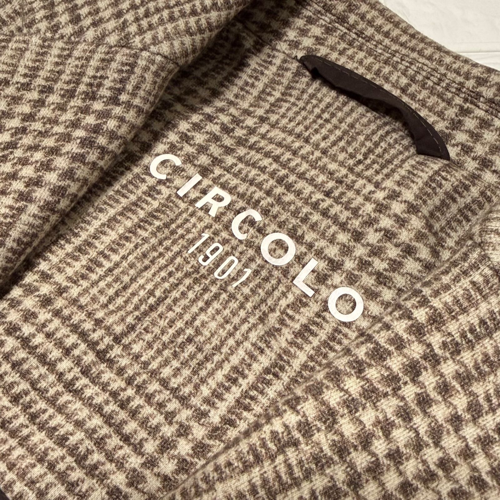 美品✨　CIRCOLO1901 コットンジャージージャケット　グレンチェック CIRCOLO1901 グレンチェック コットン ジャージージャケット ブラウン