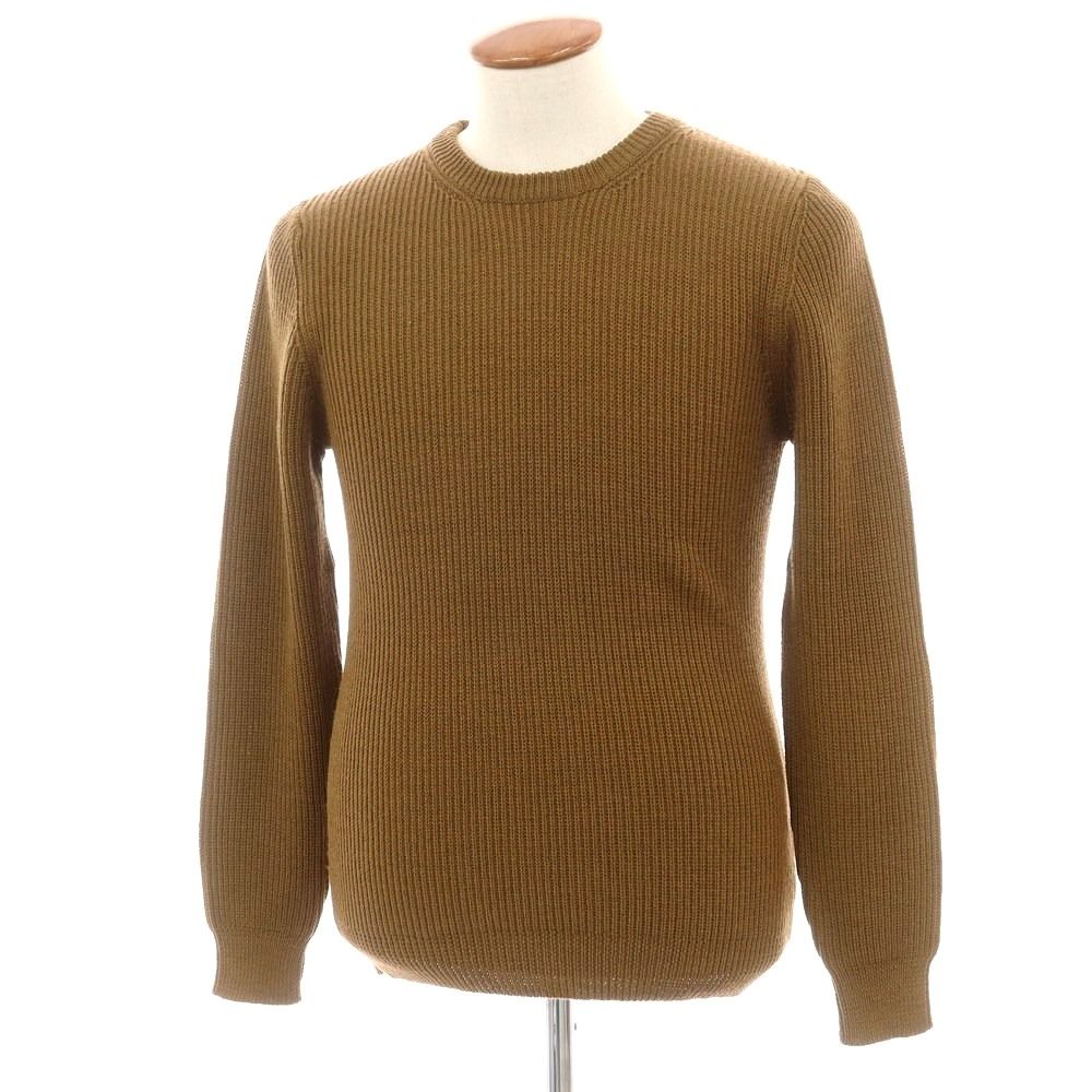 【新品】アスペジ ASPESI ウール リブ クルーネック プルオーバーニット ブラウン【サイズ48】【メンズ】 新品】アスペジ ASPESI ウール リブ クルーネック プルオーバーニット